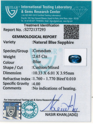 Blue Sapphire - 2.65 Carat
