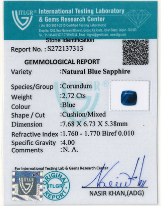 Blue Sapphire - 2.72 Carat