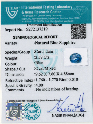Blue Sapphire - 3.58 Carat