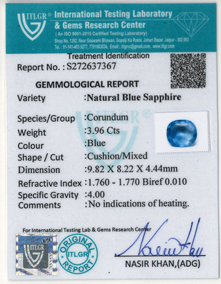 Blue Sapphire - 3.96 Carat