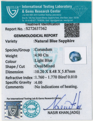 Blue Sapphire - 4.9 Carat