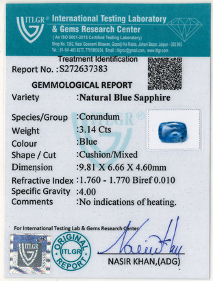 Blue Sapphire - 3.13 Carat