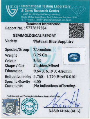 Blue Sapphire - 3.25 Carat