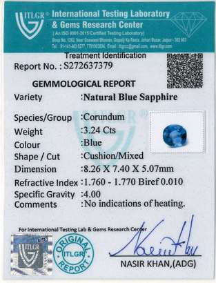 Blue Sapphire - 3.24 Carat
