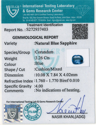 Blue Sapphire - 3.26 Carat