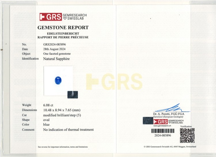 Blue Sapphire - 6.08 Carat