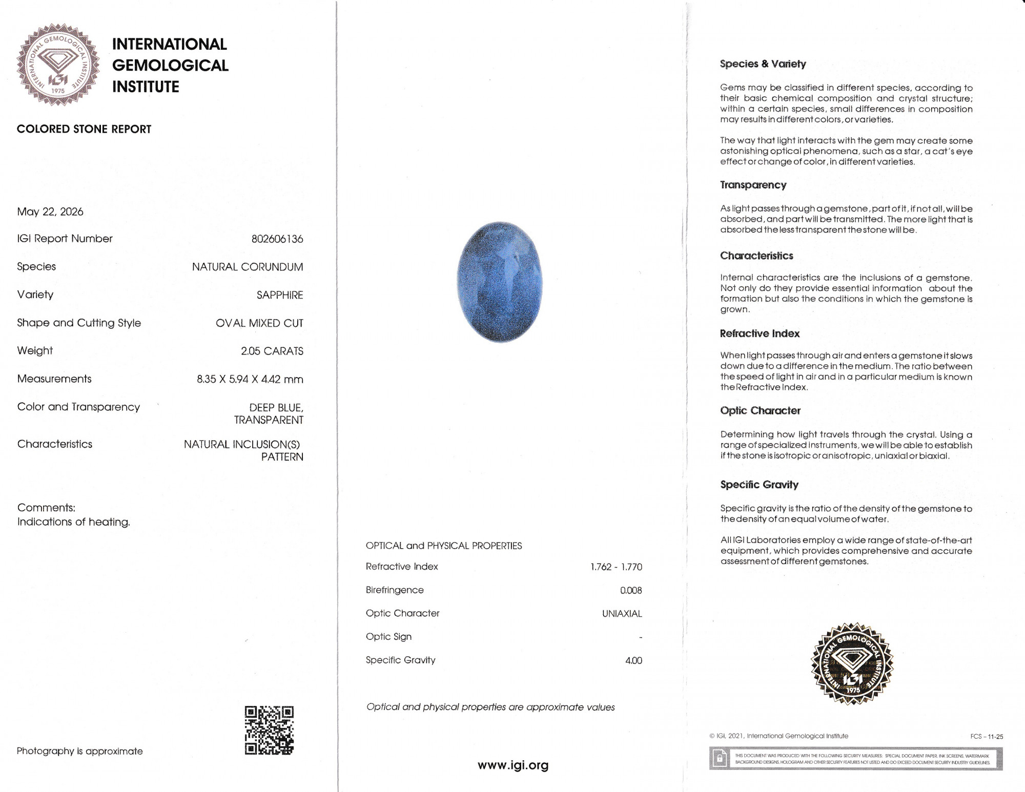 Blue Sapphire - 2.06 Carat