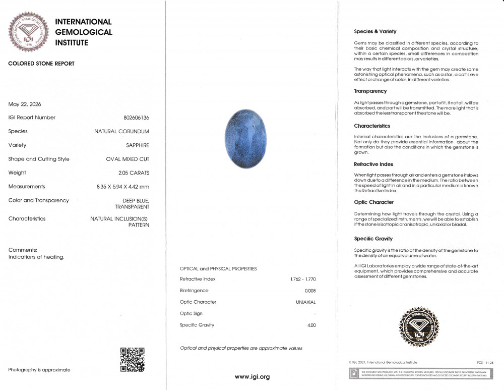 Blue Sapphire - 2.06 Carat