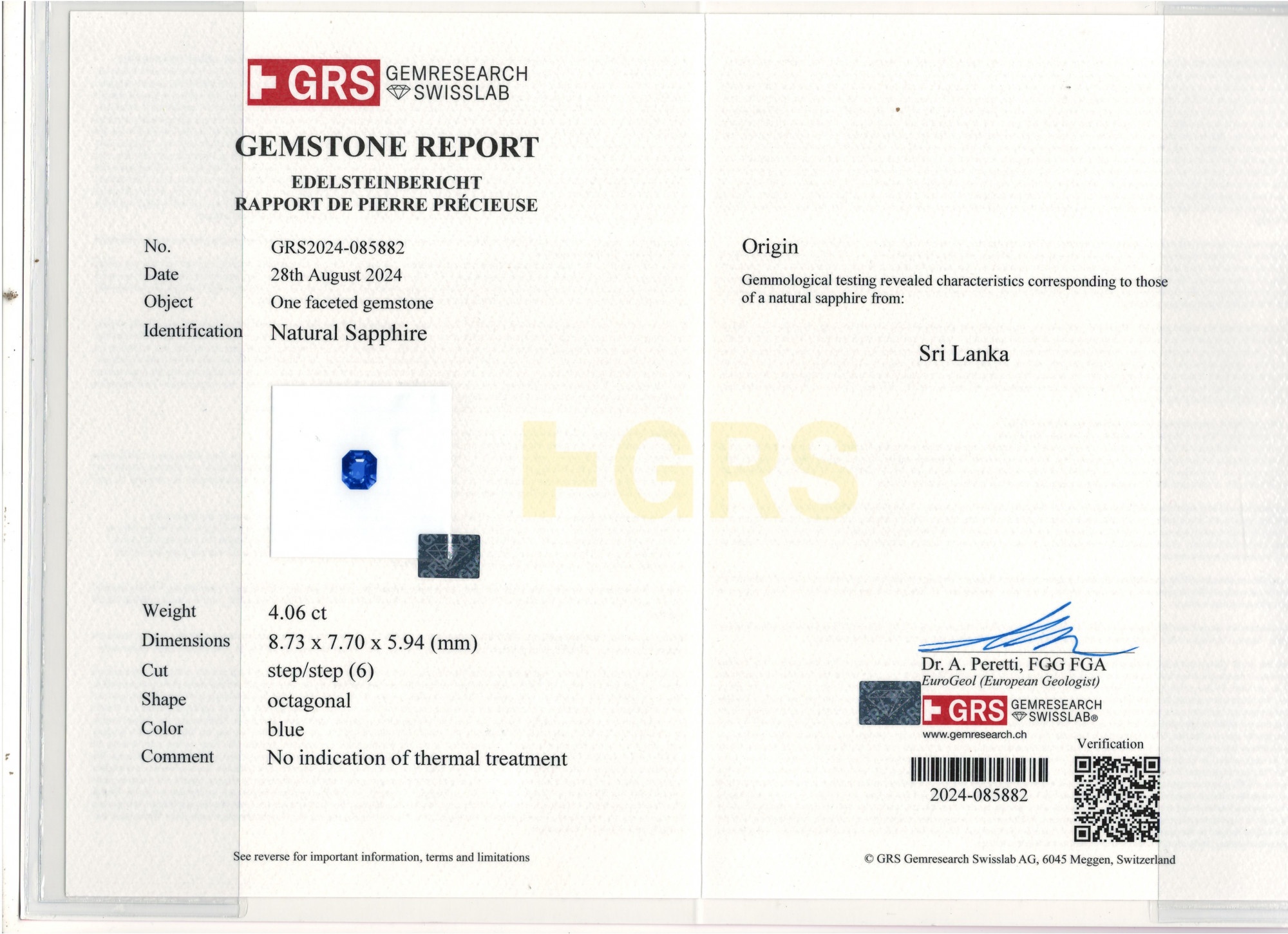 Blue Sapphire - 4.06 Carat