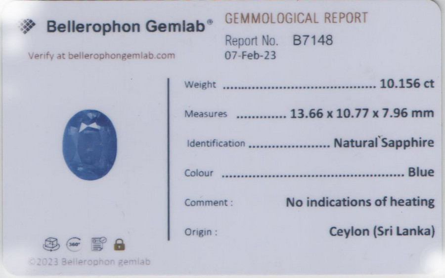 Blue Sapphire - 10.16 Carat