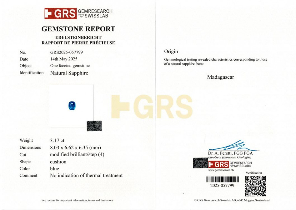Blue Sapphire - 3.17 Carat