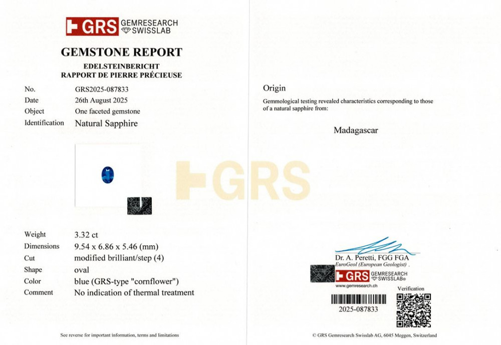 Blue Sapphire - 3.33 Carat