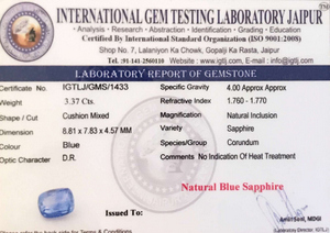Blue Sapphire - 3.37 Carat
