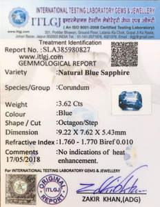Blue Sapphire - 3.62 Carat