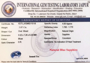 Blue Sapphire - 3.87 Carat