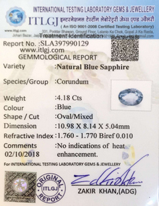 Blue Sapphire - 4.18 Carat