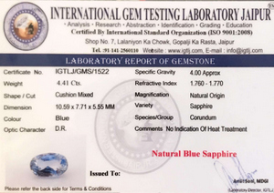 Blue Sapphire - 4.41 Carat