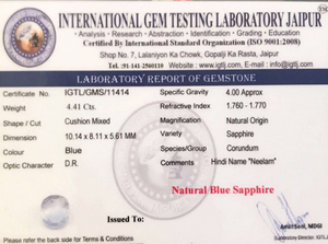 Blue Sapphire - 4.41 Carat