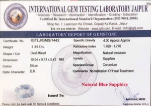 Blue Sapphire - 4.44 Carat