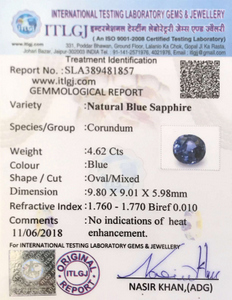 Blue Sapphire - 4.62 Carat