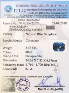Blue Sapphire - 5.53 Carat