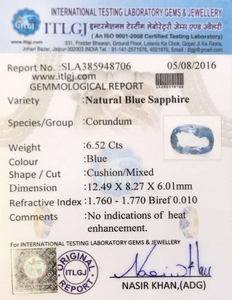 Blue Sapphire - 6.52 Carat