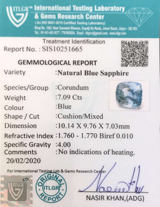 Blue Sapphire - 7.09 Carat