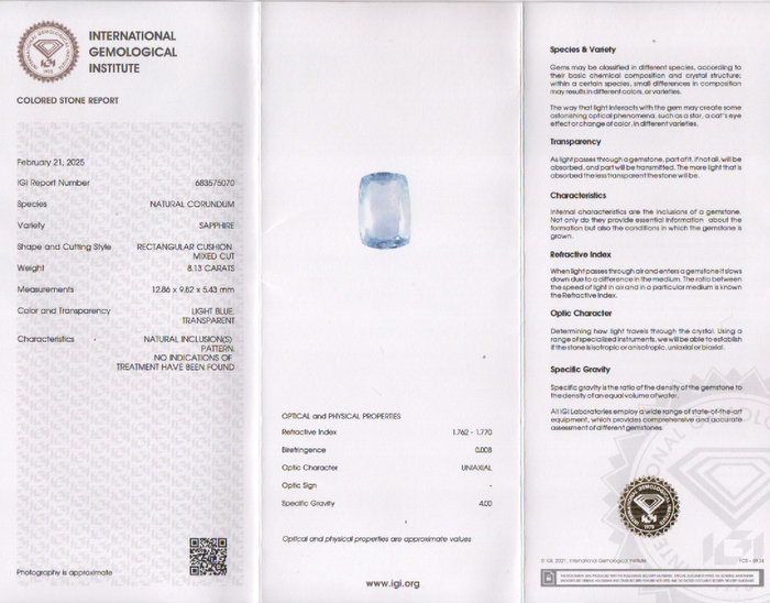 Blue Sapphire - 8.13 Carat