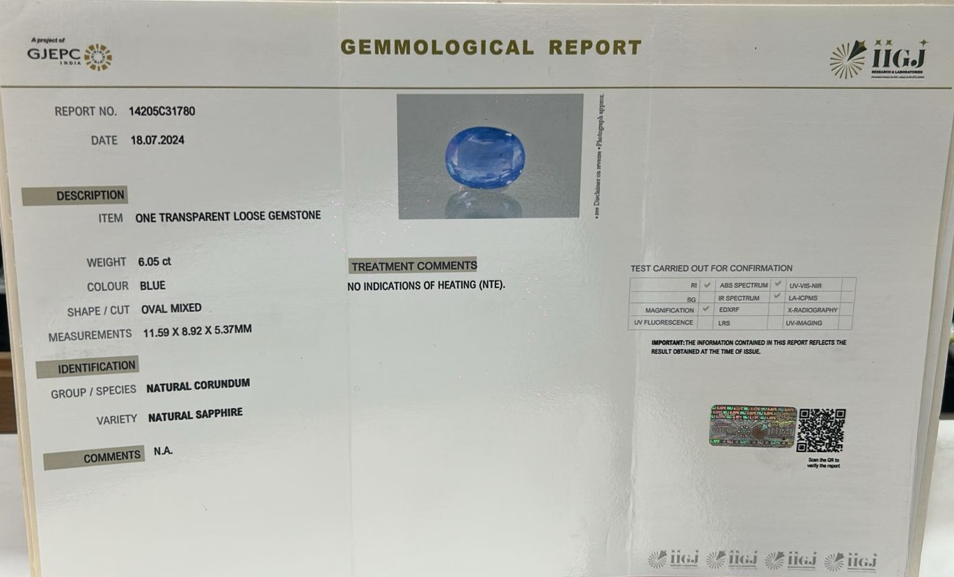 Blue Sapphire - 6.05 Carat