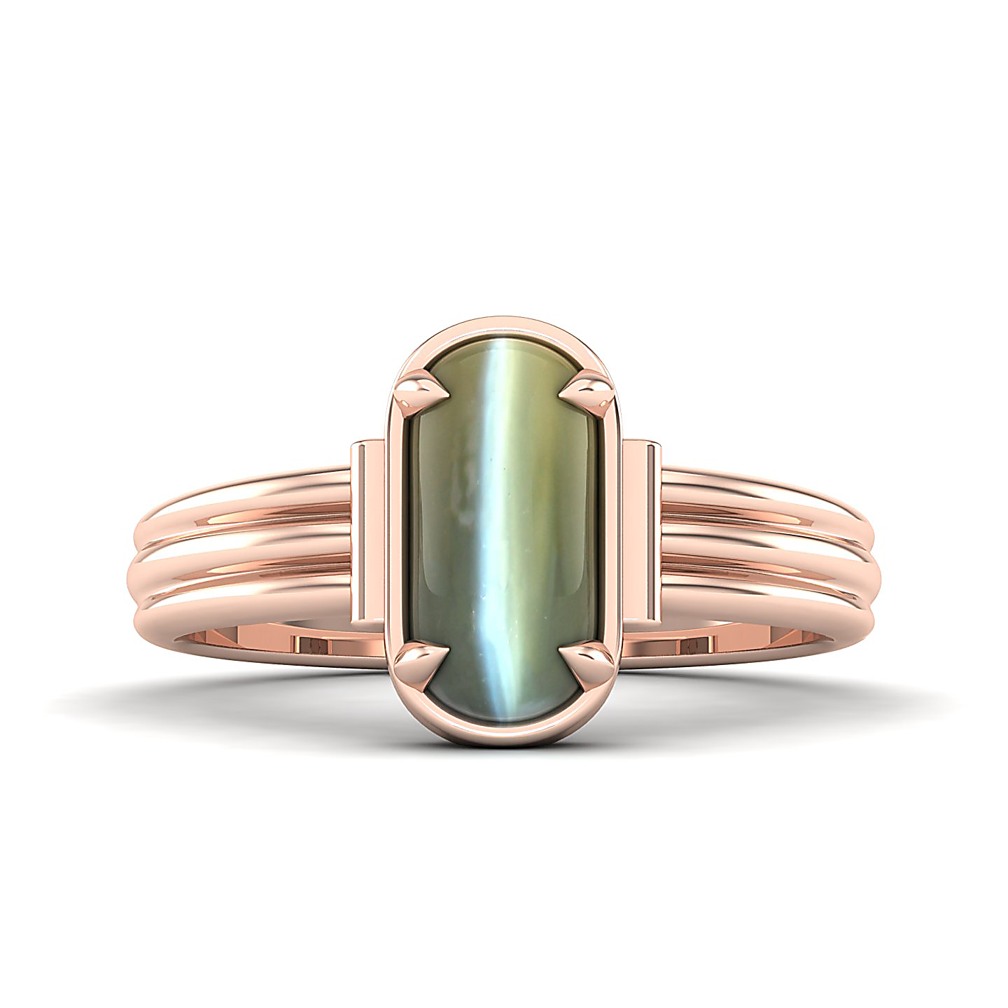 Captivating Prong bezel set Cat's eye ring