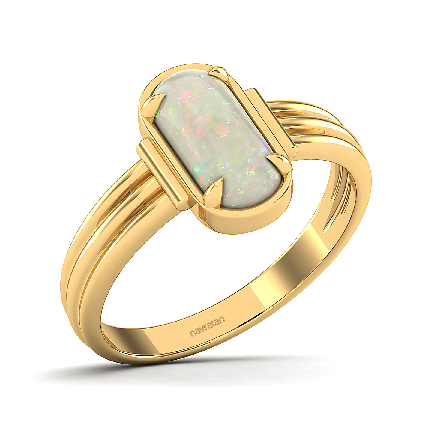 Captivating prong bezel set Opal ring