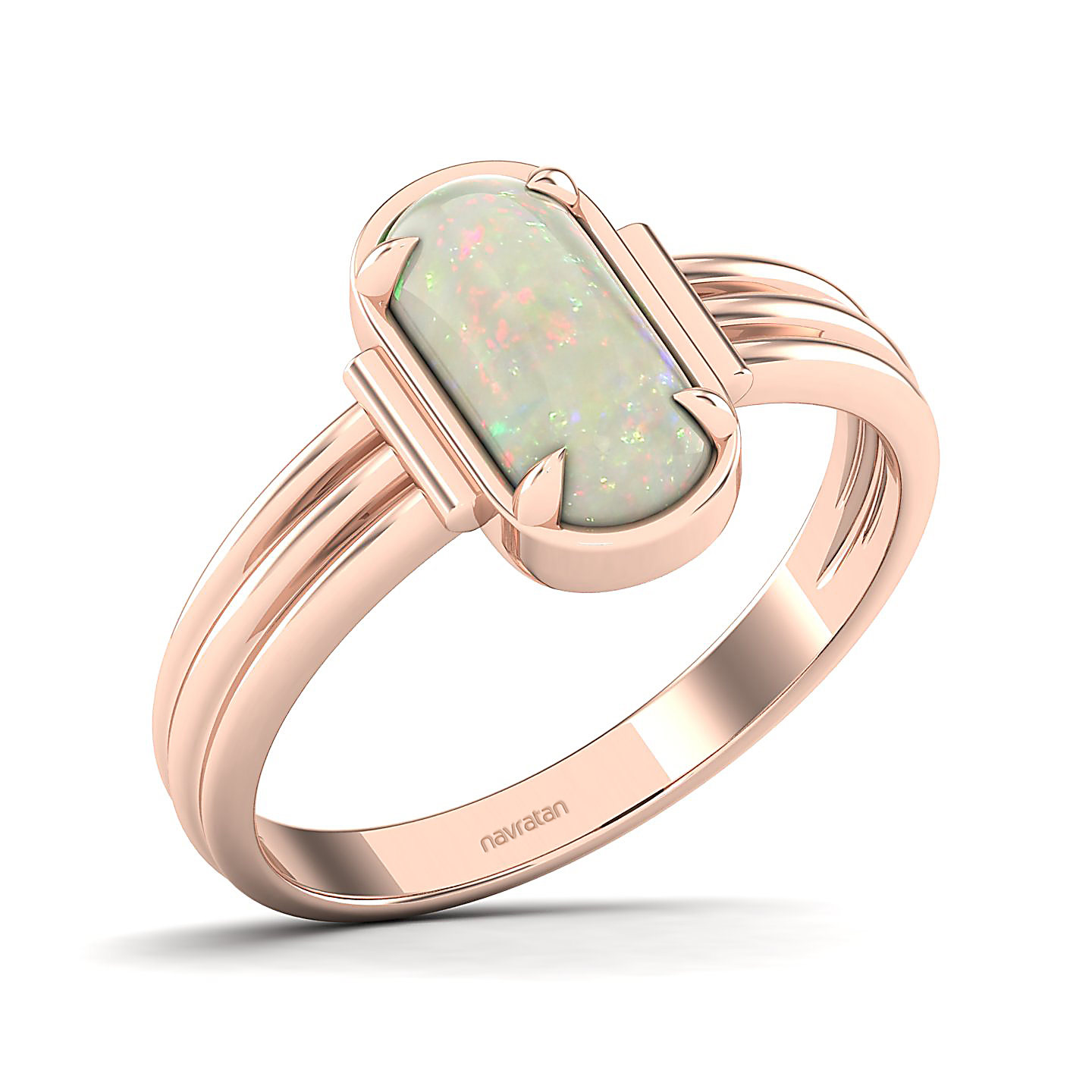 Captivating prong bezel set Opal ring