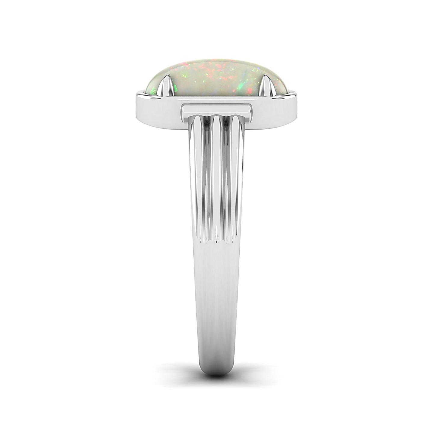 Captivating prong bezel set Opal ring