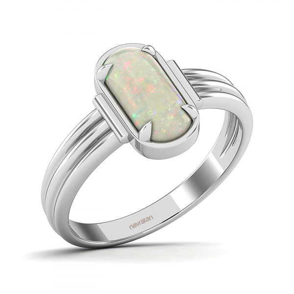 Captivating prong bezel set Opal ring
