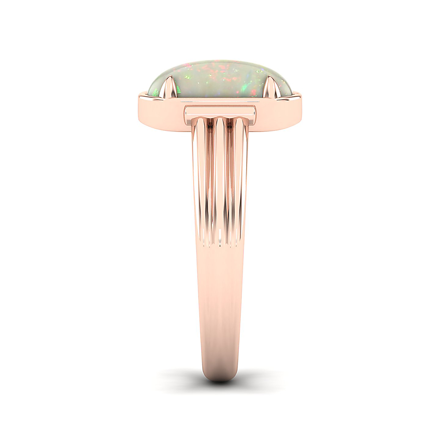 Captivating prong bezel set Opal ring