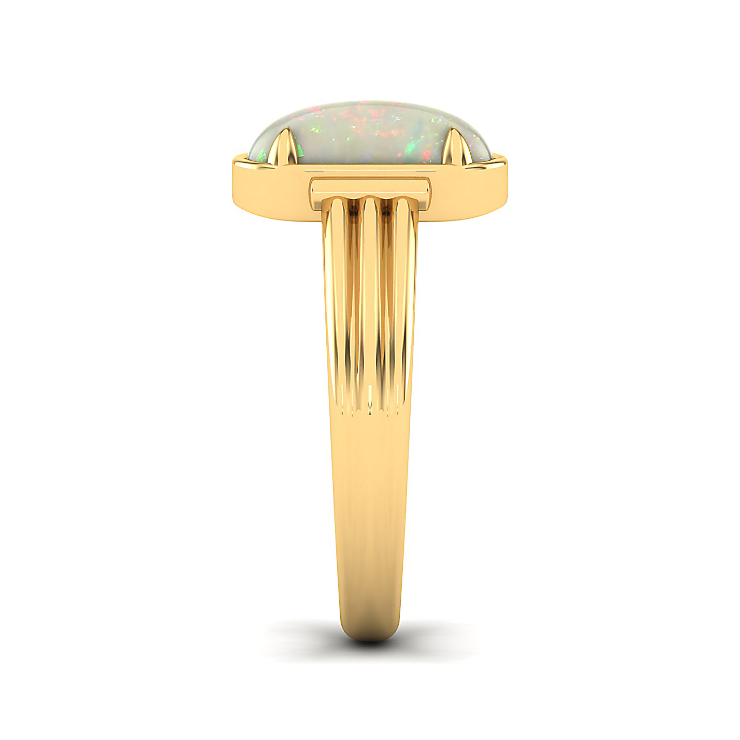 Captivating prong bezel set Opal ring