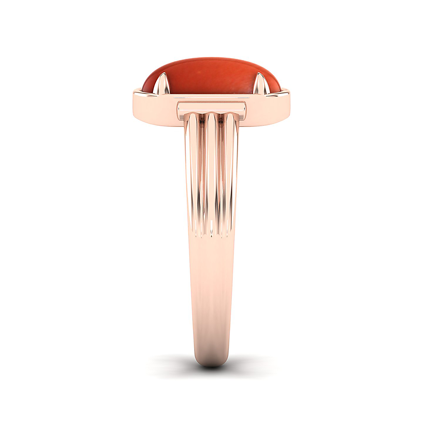 Captivating Prong bezel set Red coral ring