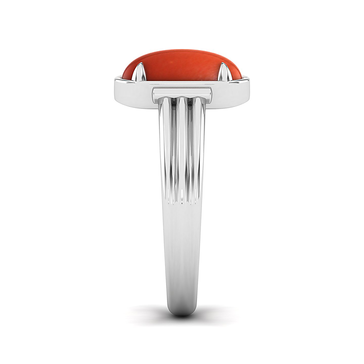 Captivating Prong bezel set Red coral ring