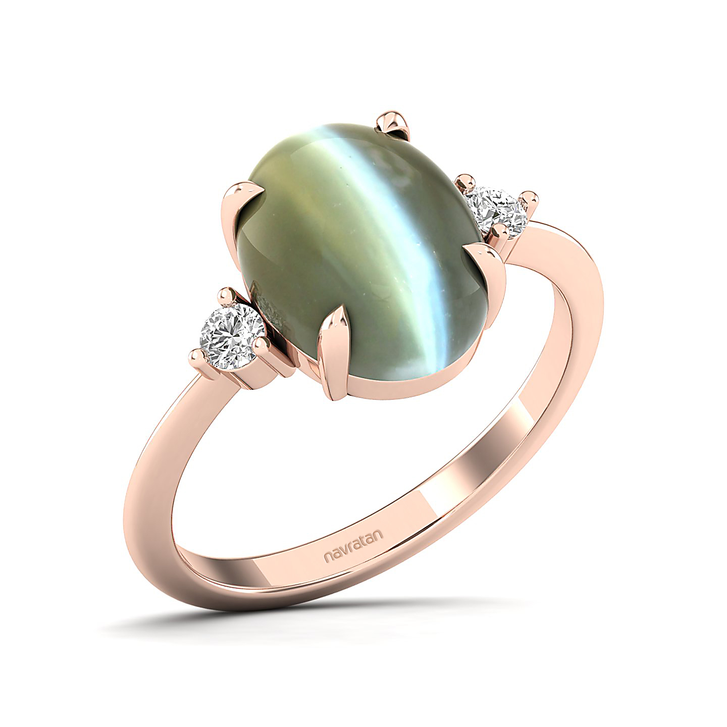 The Ornamental Asscher Cat's Eye Ring
