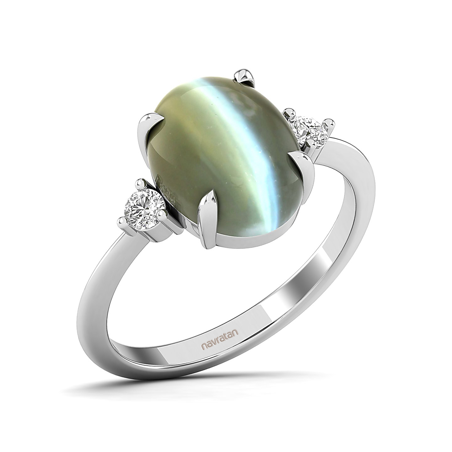 The Ornamental Asscher Cat's Eye Ring