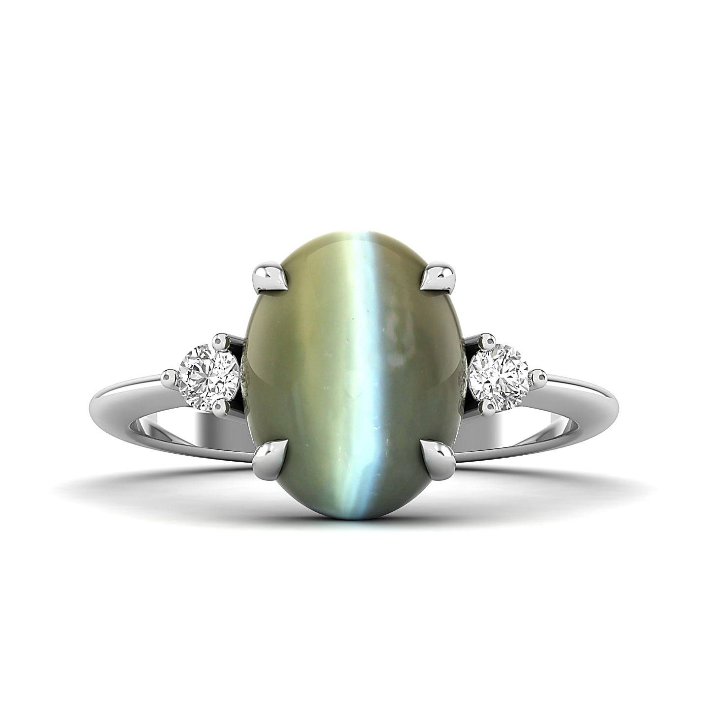 The Ornamental Asscher Cat's Eye Ring