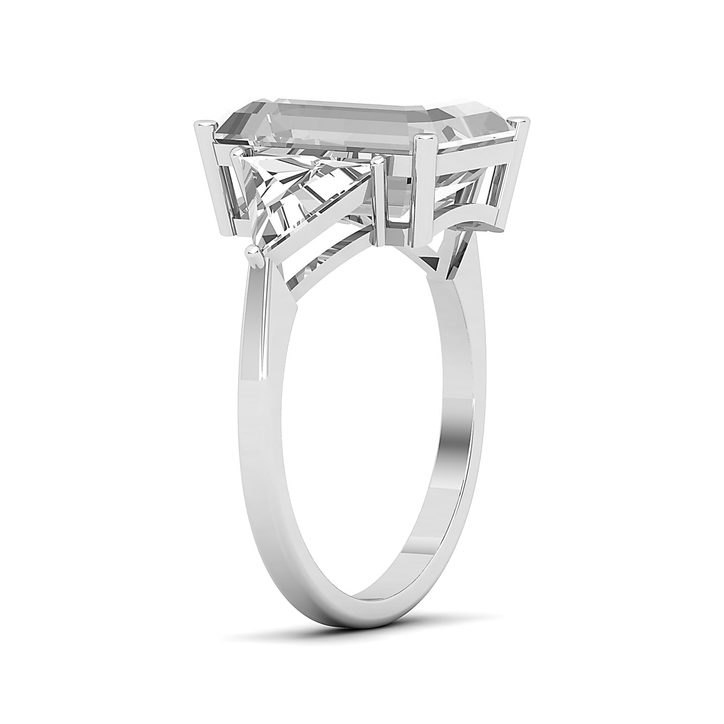 Classic Three Stone White Sapphire Ring