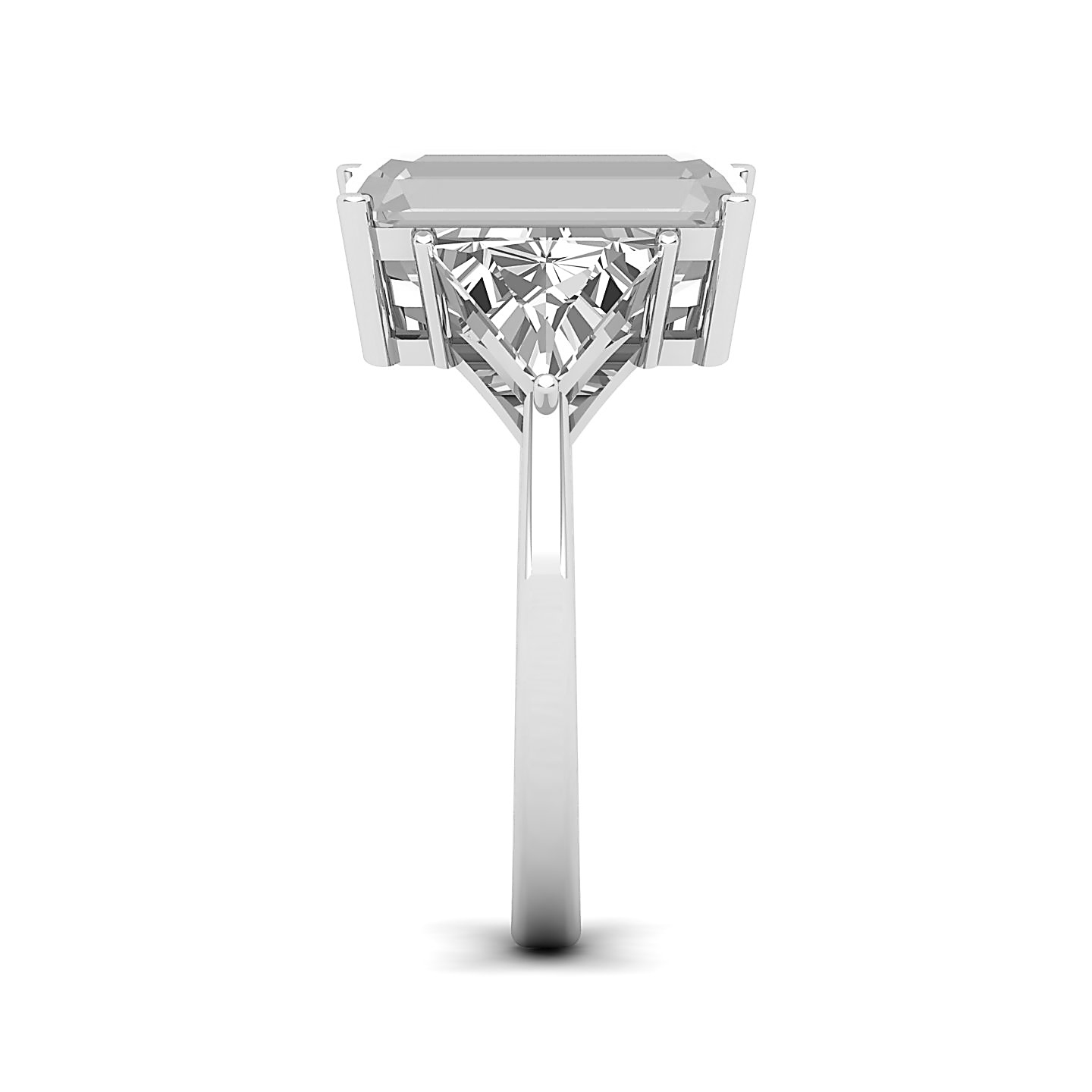 Classic Three Stone White Sapphire Ring
