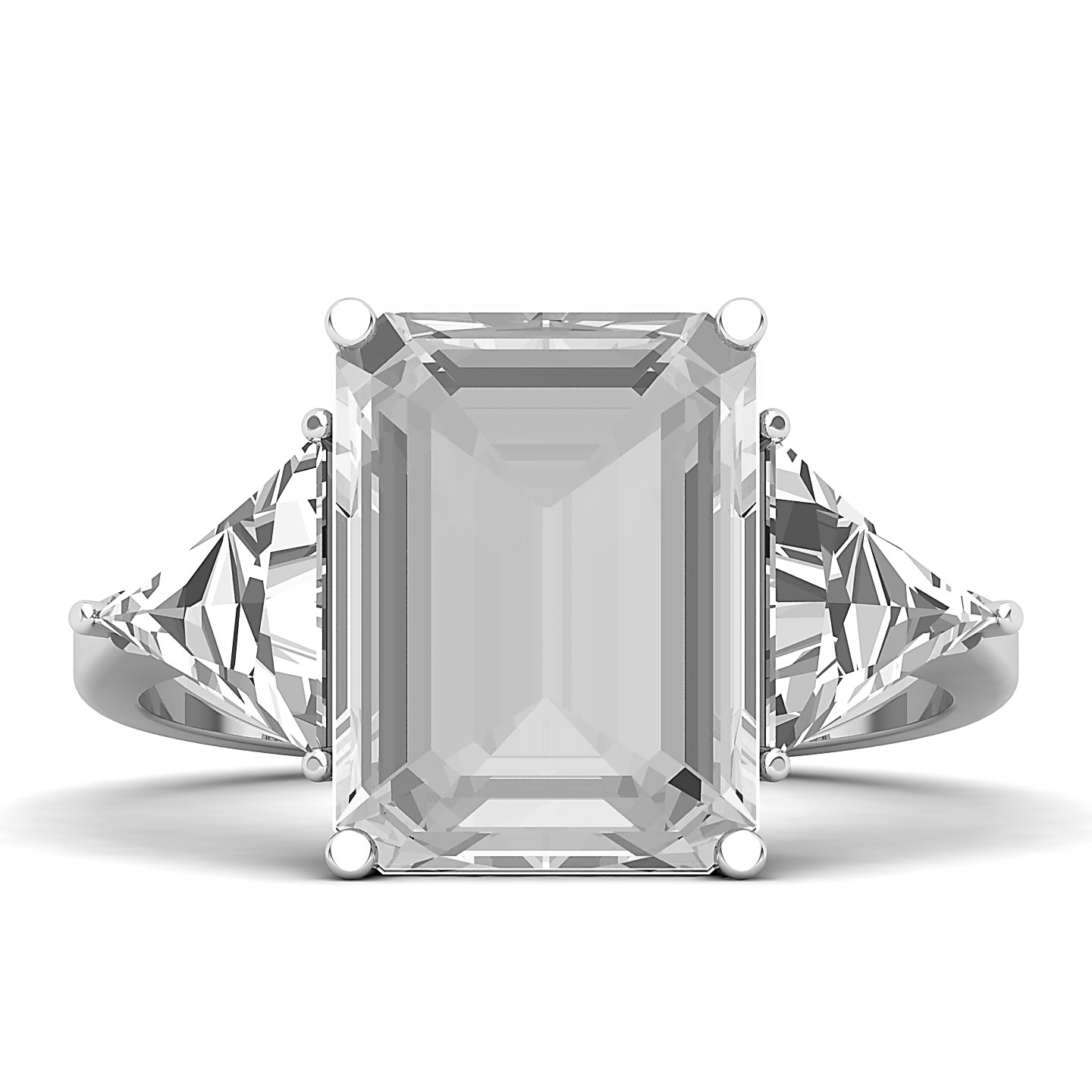 Classic Three Stone White Sapphire Ring