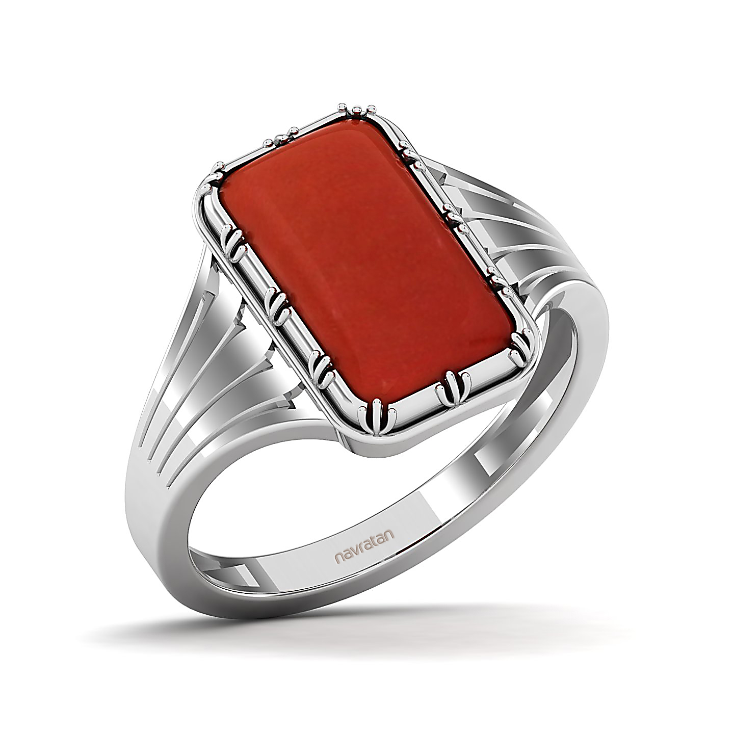 Contemporary Classy Red Coral Ring