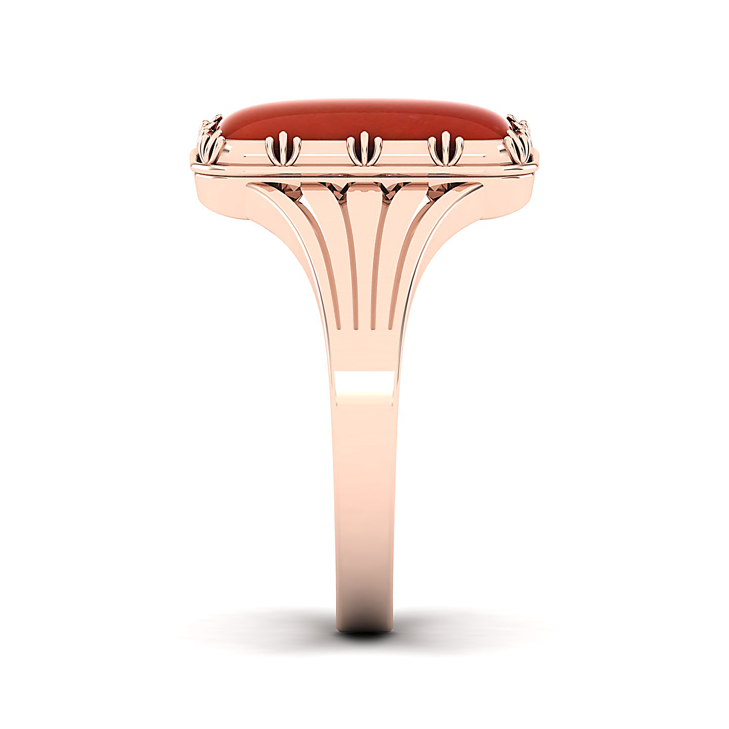 Contemporary Classy Red Coral Ring