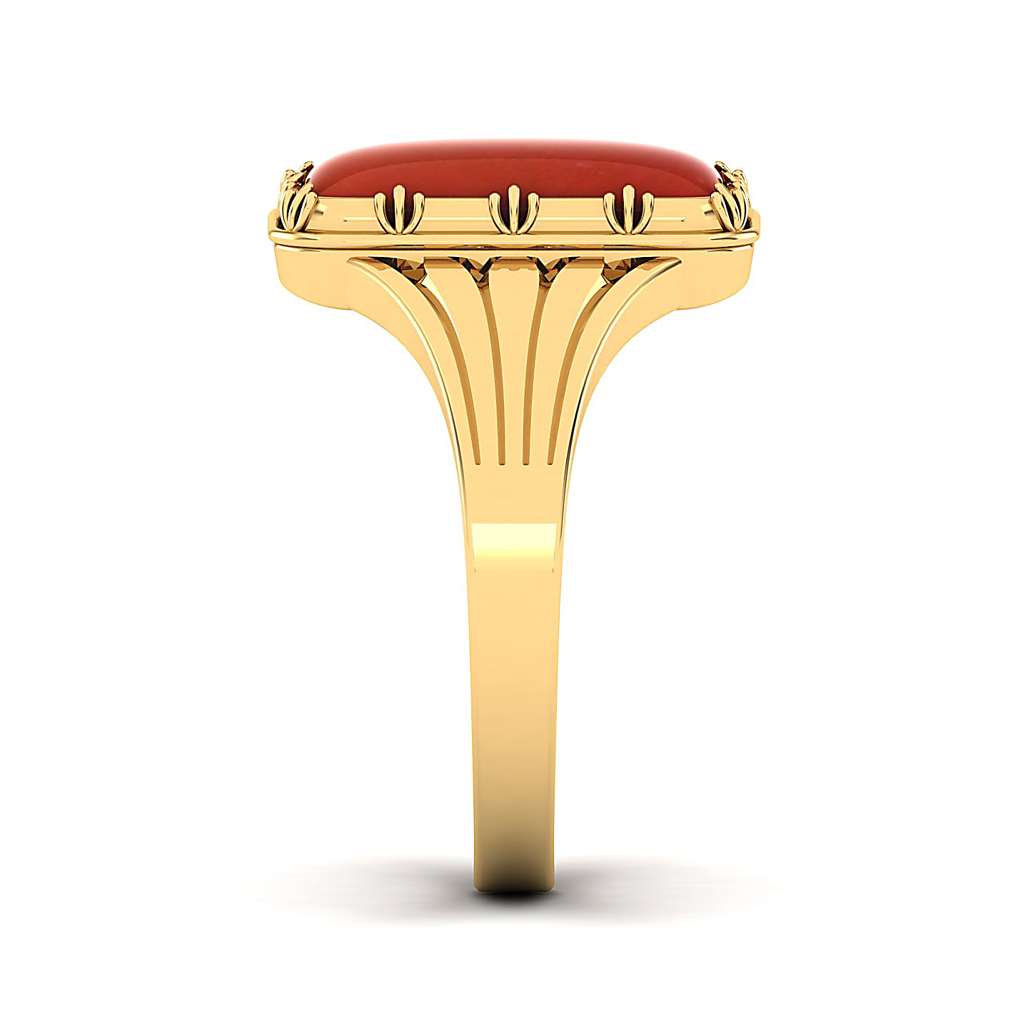 Contemporary Classy Red Coral Ring