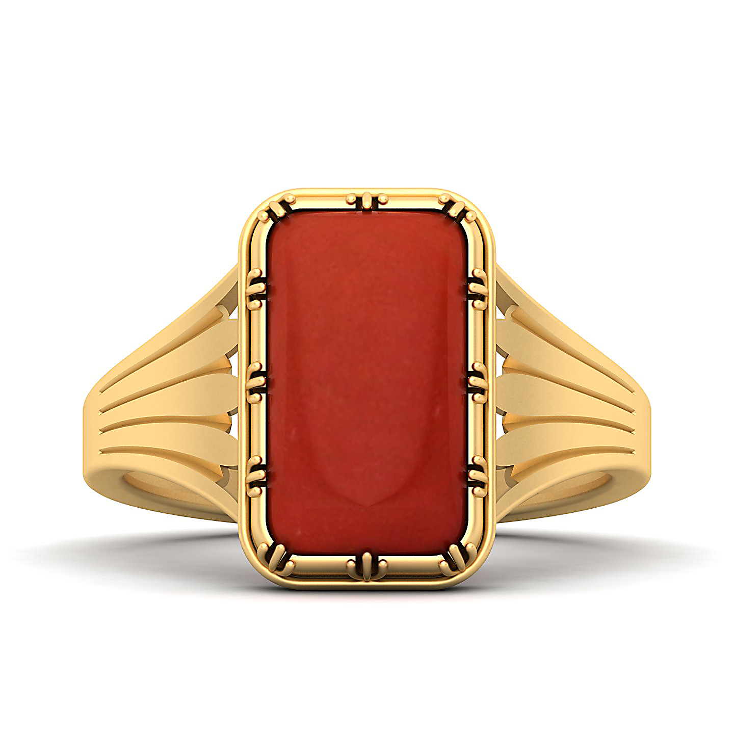Contemporary Classy Red Coral Ring