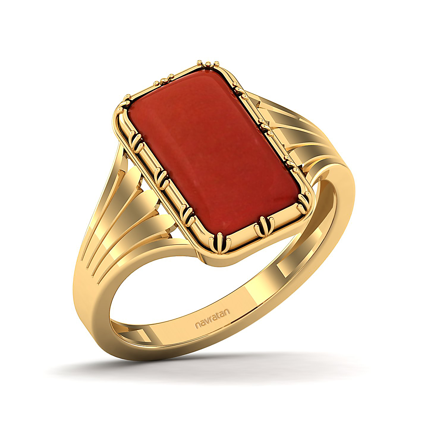 Contemporary Classy Red Coral Ring