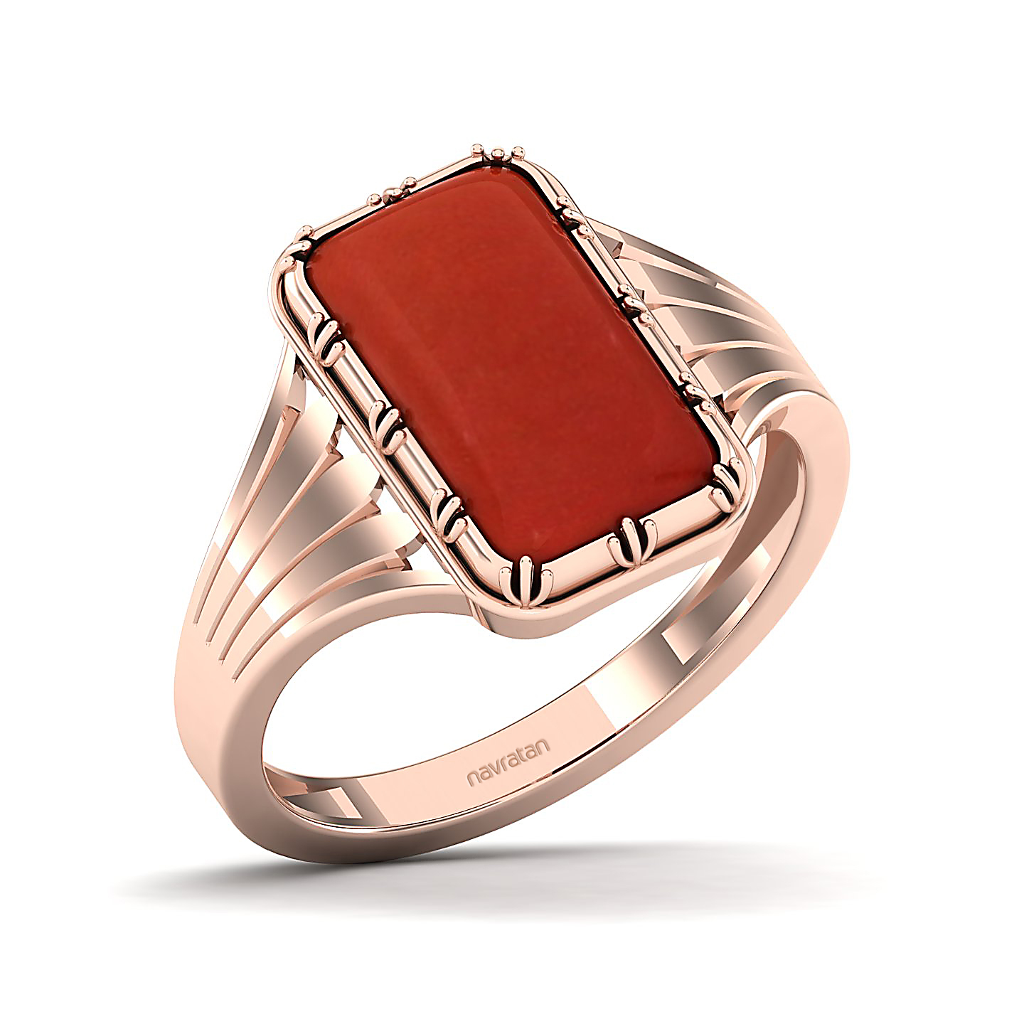 Contemporary Classy Red Coral Ring